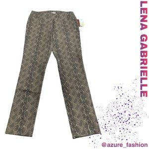 LENA GABRIELLE Bronze Animal Print Pull-On Pants!